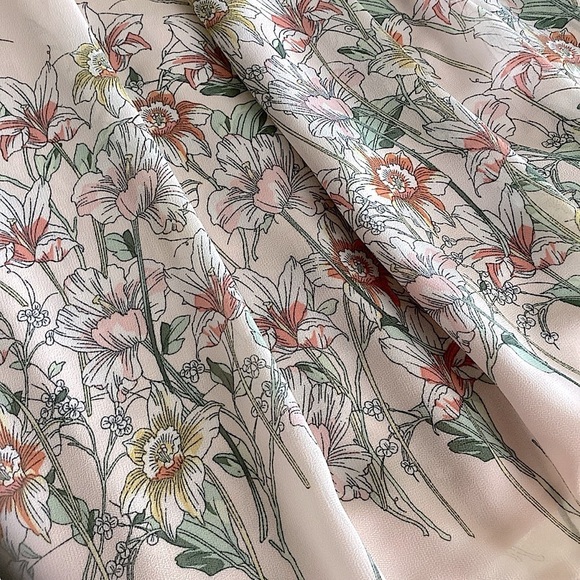 ASTR the Label Bristol Blush Pink Floral Print Midi Dress V-Neck Wrap Dress Sz S - Picture 9 of 16